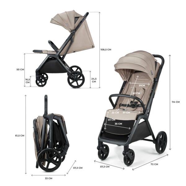 Ratini.lv | LOOM bērnu sporta ratiņi krāsa Beige bilde #13