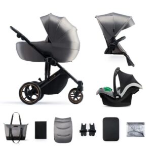 Kinderkraft PRIME 2.0 bērnu ratiņi 3 in 1 krāsa Shadow Grey