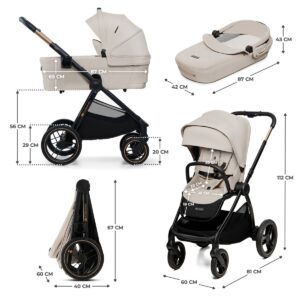 Kinderkraft NEA 2 bērnu ratiņi 2 in 1 krāsa Soft Beige