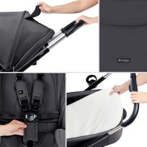 Kinderkraft NEA 2 bērnu ratiņi 2 in 1 krāsa Deep Grey