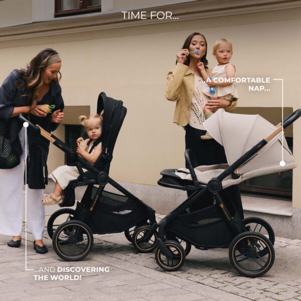 Ratini.lv | NEA 2 bērnu ratiņi 2 in 1 krāsa Soft Beige bilde #51