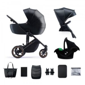 Kinderkraft PRIME 2.0 bērnu ratiņi 3 in 1 krāsa Venezian Black