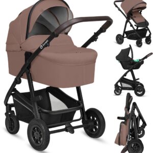 Lionelo BIANKA bērnu ratu komplekts 3in1 krāsa BEIGE TAUPE