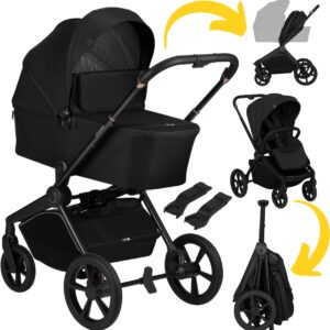 Lionelo FREYA 2IN1 bērnu ratu komplekts krāsa BLACK ONYX