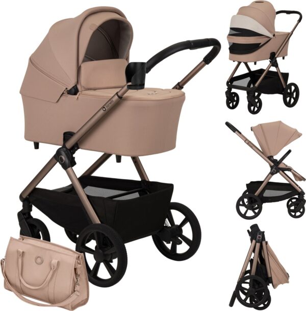 Ratini.lv | CARMINE 2IN1 bērnu ratu komplekts krāsa BEIGE SAND bilde #1