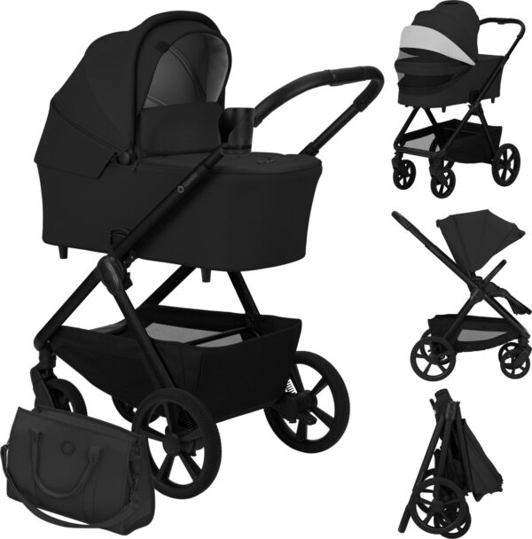 Ratini.lv | CARMINE 2IN1 bērnu ratu komplekts krāsa BLACK ONYX bilde #1