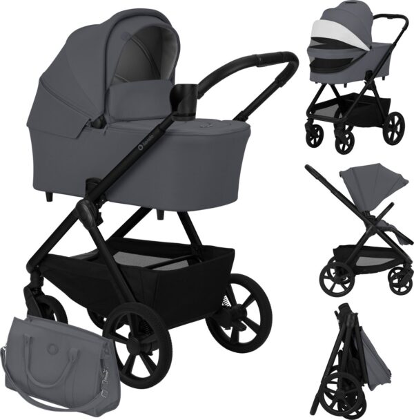 Ratini.lv | CARMINE 2IN1 bērnu ratu komplekts krāsa GREY STONE bilde #1