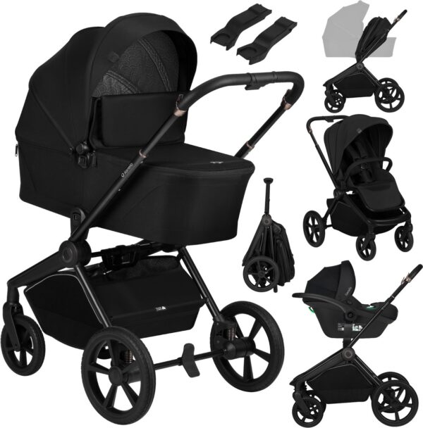 Ratini.lv | FREYA 3IN1 bērnu ratu komplekts krāsa BLACK ONYX bilde #1