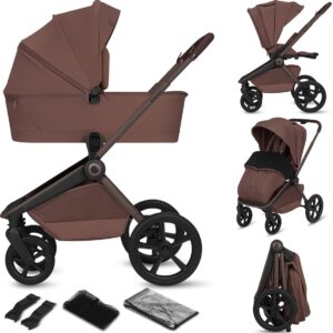 Lionelo FREYA 2IN1 bērnu ratu komplekts krāsa BROWN CHOCOLATE