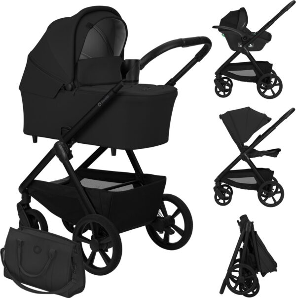Ratini.lv | CARMINE 3IN1 bērnu ratu komplekts krāsa BLACK ONYX bilde #1