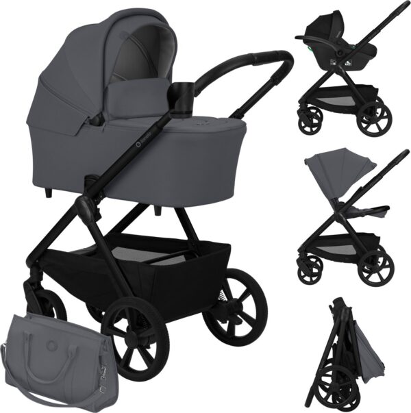 Ratini.lv | CARMINE 3IN1 bērnu ratu komplekts krāsa GREY STONE bilde #1
