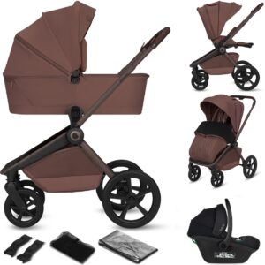 Lionelo FREYA 3IN1 bērnu ratu komplekts krāsa BROWN CHOCOLATE