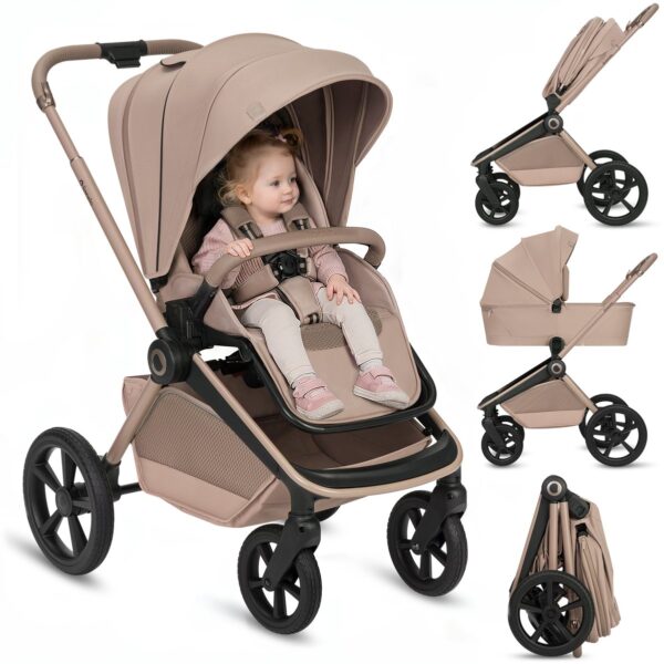 Ratini.lv | FREYA 2IN1 bērnu ratu komplekts krāsa BEIGE SAND bilde #45