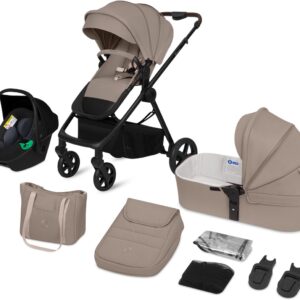 Lionelo GREET 3IN1 bērnu ratu komplekts krāsa BEIGE TAUPE
