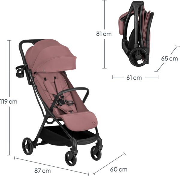 Ratini.lv | AGIA pastaigu ratiņi krāsa PINK MAUVE bilde #11