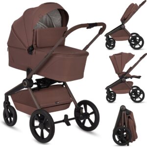 Lionelo FREYA 2IN1 bērnu ratu komplekts krāsa BROWN CHOCOLATE
