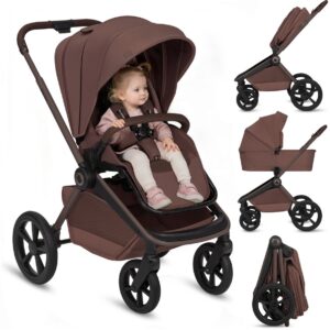 Lionelo FREYA 2IN1 bērnu ratu komplekts krāsa BROWN CHOCOLATE