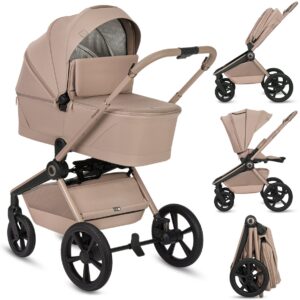 Lionelo FREYA 2IN1 bērnu ratu komplekts krāsa BEIGE SAND