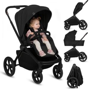 Lionelo FREYA 2IN1 bērnu ratu komplekts krāsa BLACK ONYX