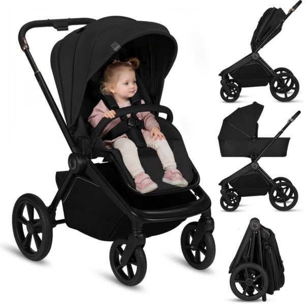 Ratini.lv | FREYA 2IN1 bērnu ratu komplekts krāsa BLACK ONYX bilde #39