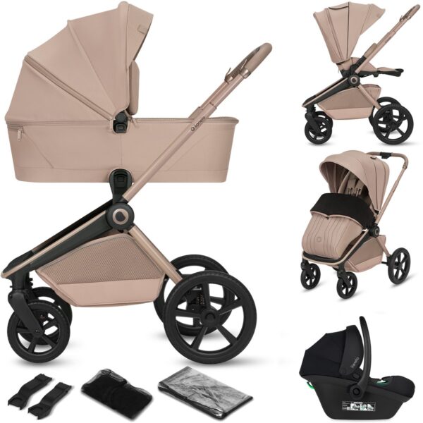 Ratini.lv | FREYA 3IN1 bērnu ratu komplekts krāsa BEIGE SAND bilde #1