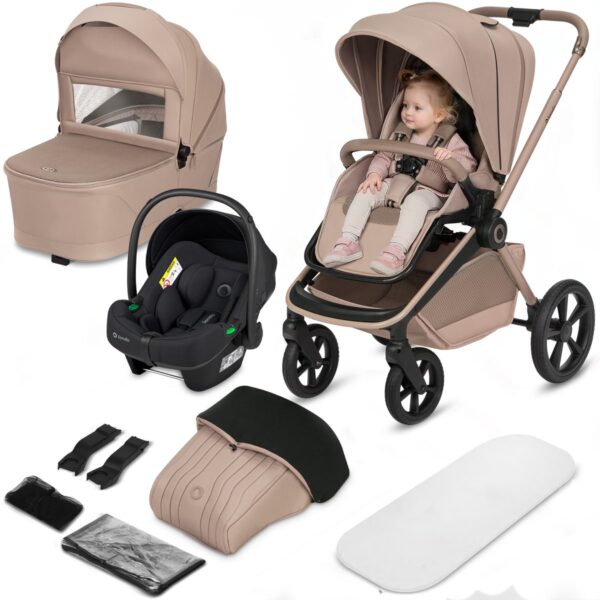 Ratini.lv | FREYA 3IN1 bērnu ratu komplekts krāsa BEIGE SAND bilde #41