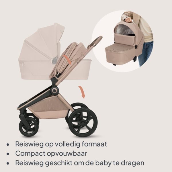 Ratini.lv | FREYA 3IN1 bērnu ratu komplekts krāsa BEIGE SAND bilde #11