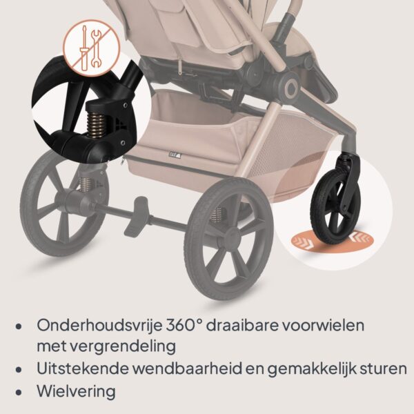 Ratini.lv | FREYA 3IN1 bērnu ratu komplekts krāsa BEIGE SAND bilde #23