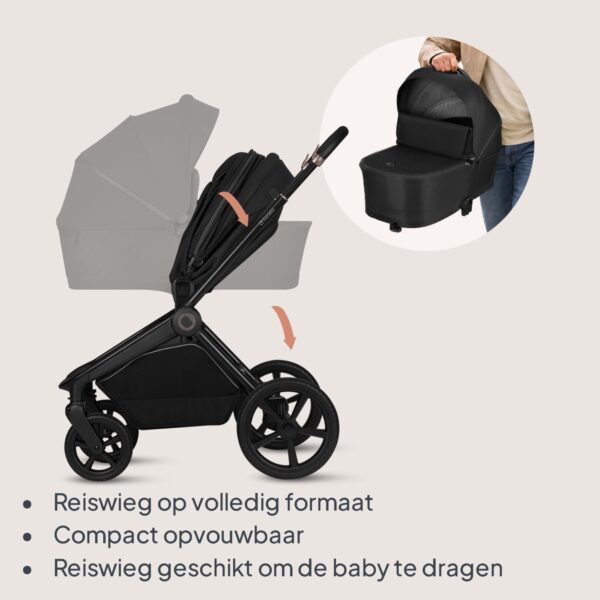Ratini.lv | FREYA 3IN1 bērnu ratu komplekts krāsa BLACK ONYX bilde #23