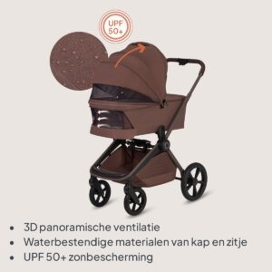 Lionelo FREYA 2IN1 bērnu ratu komplekts krāsa BROWN CHOCOLATE