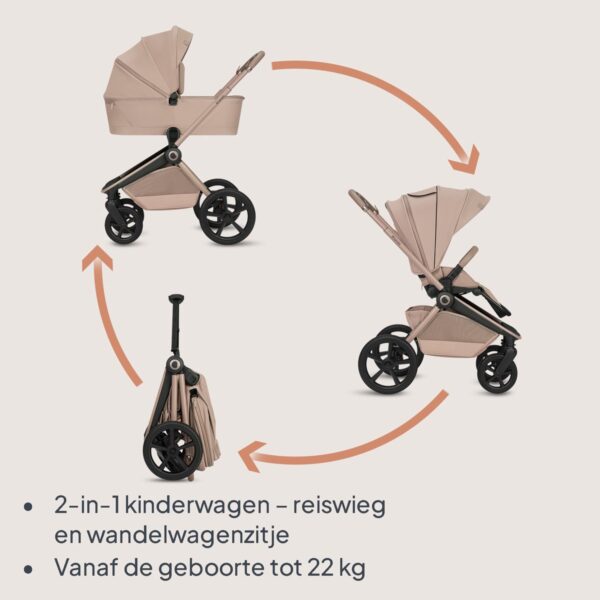 Ratini.lv | FREYA 2IN1 bērnu ratu komplekts krāsa BEIGE SAND bilde #15