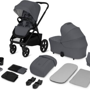 Lionelo CARMINE 2IN1 bērnu ratu komplekts krāsa GREY STONE