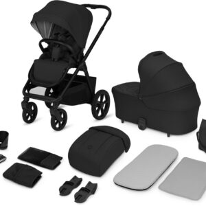 Lionelo CARMINE 2IN1 bērnu ratu komplekts krāsa BLACK ONYX