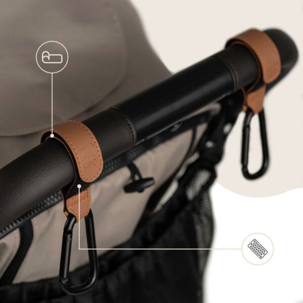 Ratini.lv | Stroller Hooks bērnu ratu āķīši 2gab. krāsa Brown bilde #5