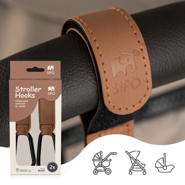 Ratini.lv | Stroller Hooks bērnu ratu āķīši 2gab. krāsa Brown bilde #9