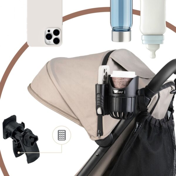 Ratini.lv | Cup and Phone Holder for stroller 2in1 krūzītes un telefona turētājs ratiem bilde #7