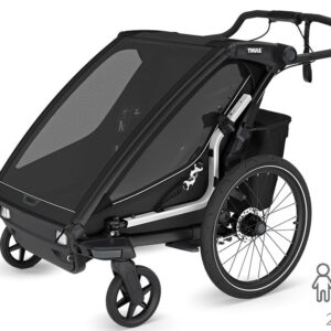 Thule Chariot Sport 2 Double divvietīgā velosipēdu piekabe bērniem krāsa Black