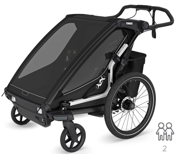 Thule Chariot Sport 2 Double divvietīgā velosipēdu piekabe bērniem krāsa Black