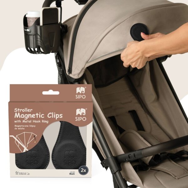 Ratini.lv | Magnetic Clips bērnu ratu magnētiskie klipši 2gab. krāsa Black bilde #7