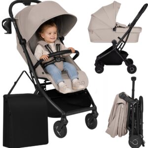 Lionelo SIA FLEX 2in1 bērnu pastaigu un ceļojumu ratu komplekts krāsa Beige Sand