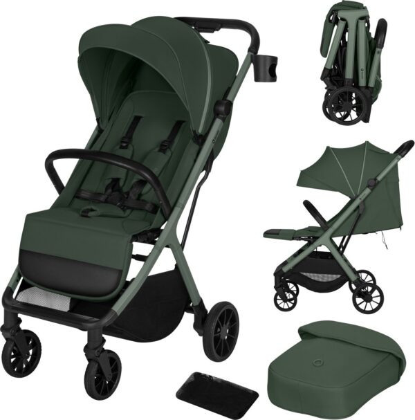 Ratini.lv | CLOE PLUS bērnu ratiņi krāsa GREEN SAGE bilde #1