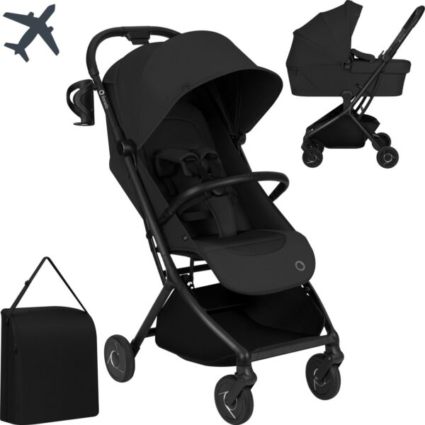Ratini.lv | SIA FLEX 2in1 bērnu pastaigu un ceļojumu ratu komplekts krāsa Black Onyx bilde #7