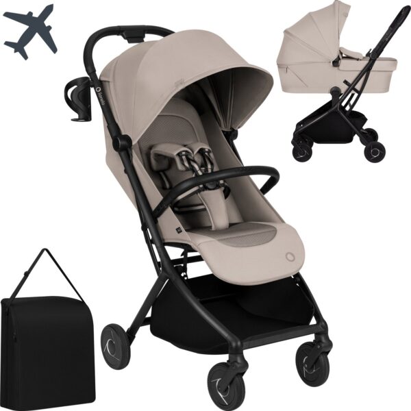 Ratini.lv | SIA FLEX 2in1 bērnu pastaigu un ceļojumu ratu komplekts krāsa Beige Sand bilde #7