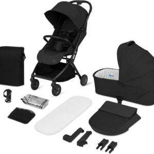 Lionelo SIA FLEX 2in1 bērnu pastaigu un ceļojumu ratu komplekts krāsa Black Onyx