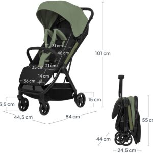 Lionelo JULIE AIR bērnu pastaigu un ceļojumu ratiņi krāsa GREEN SAGE