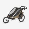 Thule Chariot Cross divvietīgā velosipēdu piekabe bērniem krāsa Khaki