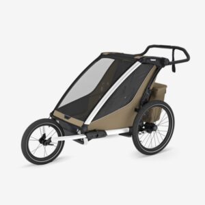 Thule Chariot Cross divvietīgā velosipēdu piekabe bērniem krāsa Khaki