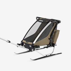 Thule Chariot Cross vienvietīgā velosipēdu piekabe bērniem krāsa Khaki