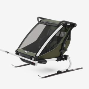 Thule Chariot Lite divvietīga velosipēdu piekabe bērniem krāsa Vintage Green