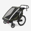 Thule Chariot Lite divvietīga velosipēdu piekabe bērniem krāsa Vintage Green